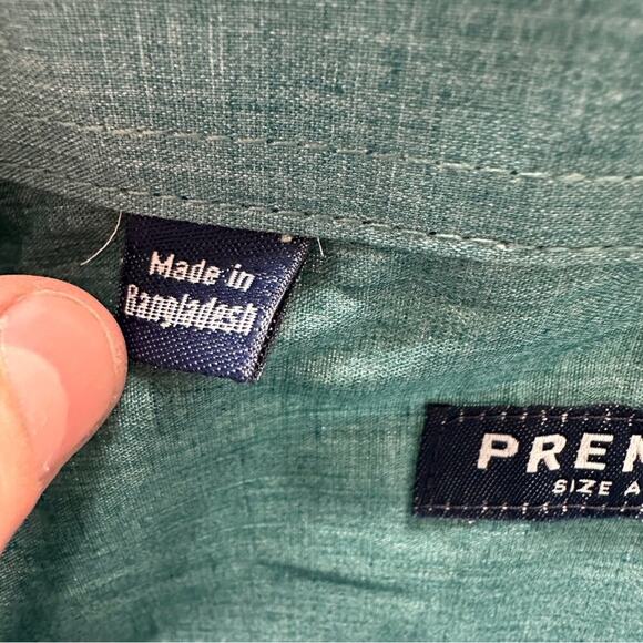 Atlas for Men SS Pilot Short Sleeve Button Down Shirt in Teal Sz 3XL NEW - Picture 6 of 10